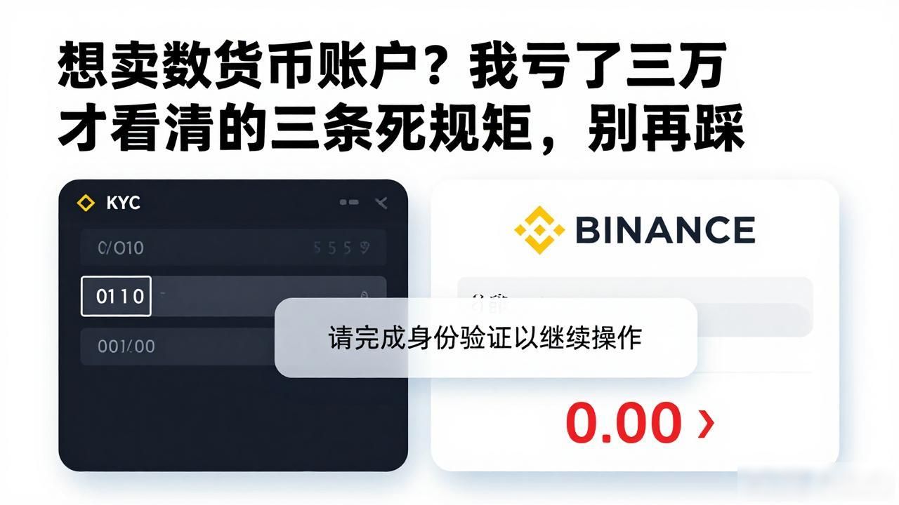 想卖数字货币账户?我亏了三万才看清的三条死规矩,别再踩