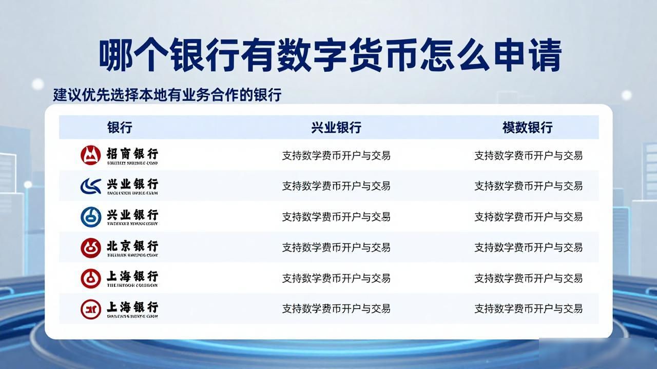 哪个银行有数字货币怎么申请