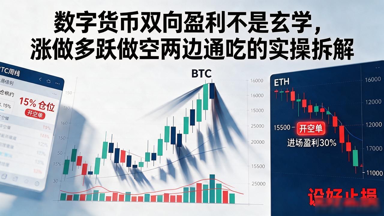 数字货币双向盈利不是玄学，涨做多跌做空两边通吃的实操拆解