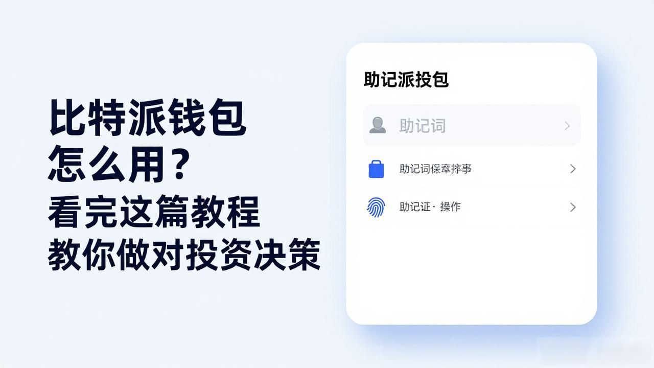 比特派钱包怎么用？看完这篇教程教你做对投资决策