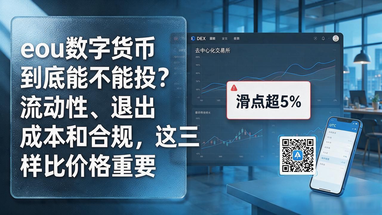 eou数字货币到底能不能投？流动性、退出成本和合规，这三样比价格重要