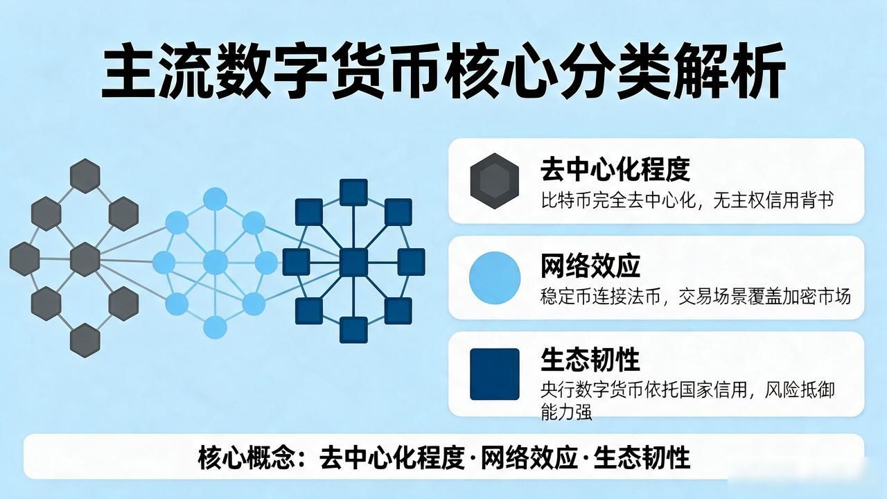 主流数字货币定义详解:比特币等核心资产分类解析