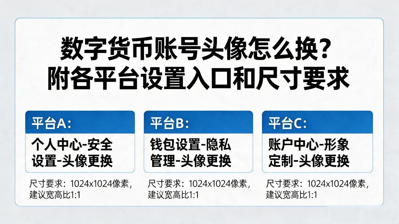 数字货币账号头像怎么换？附各平台设置入口和尺寸要求