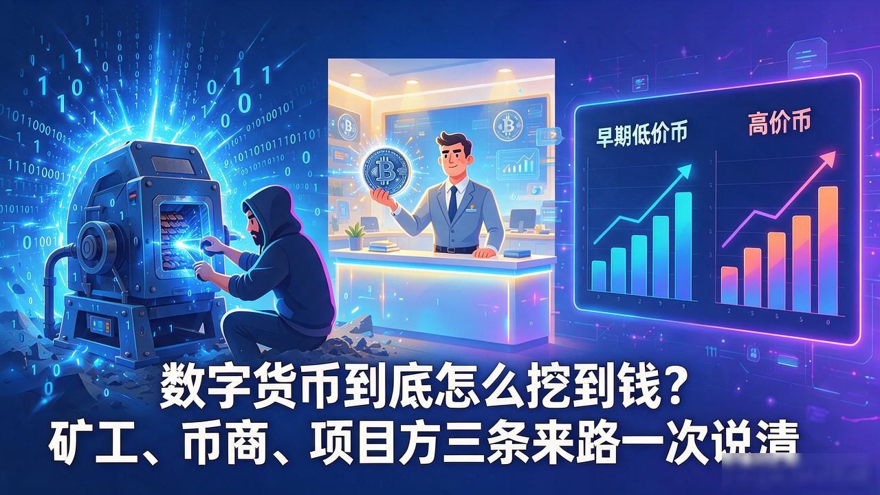 数字货币到底怎么挖到钱？矿工、币商、项目方三条来路一次说清