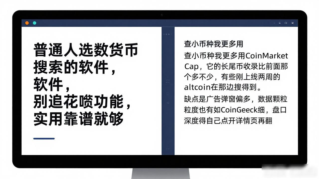 普通人选数字货币搜索的软件，别追花哨功能，实用靠谱就够