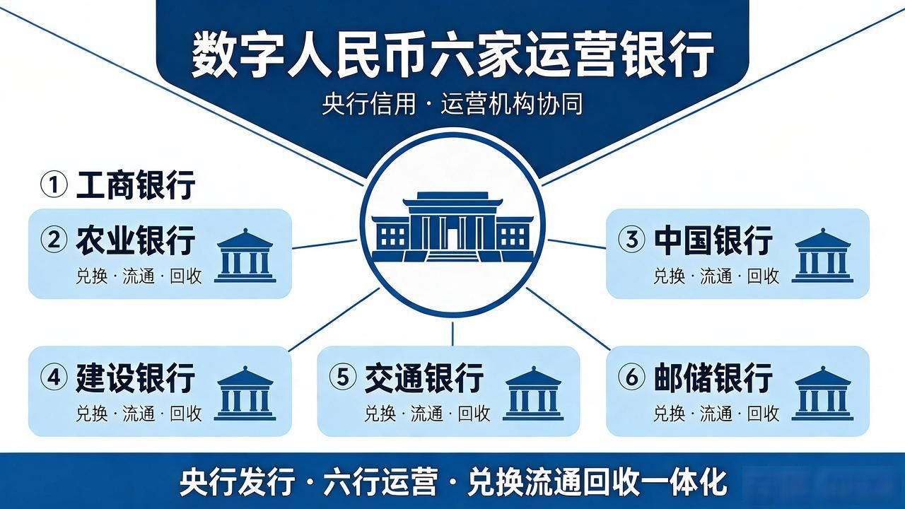关于数字货币哪六家,数字人民币六家运营银行一次给你讲明白
