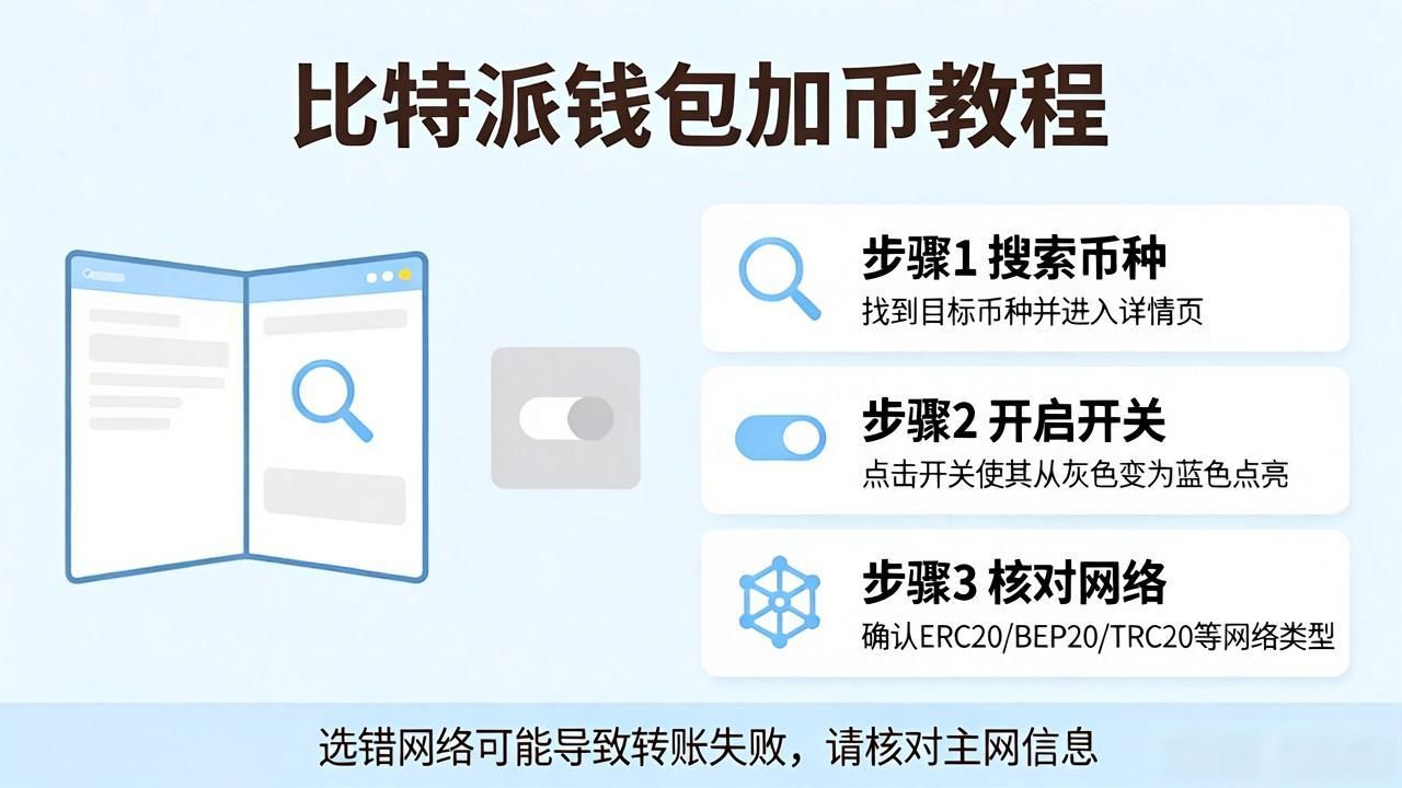 比特派钱包加币教程，三步搞定新币种