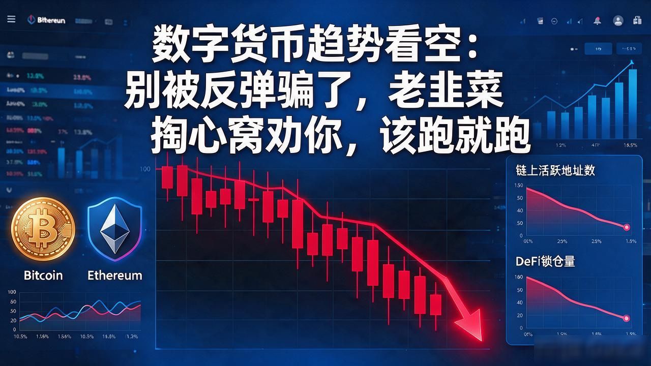 数字货币趋势看空:别被反弹骗了,老韭菜掏心窝劝你,该跑就跑